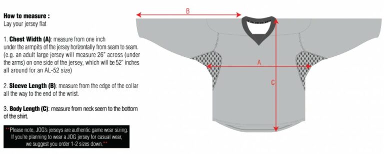 Apparel Sizing Chart - California Golden Bears Hockey